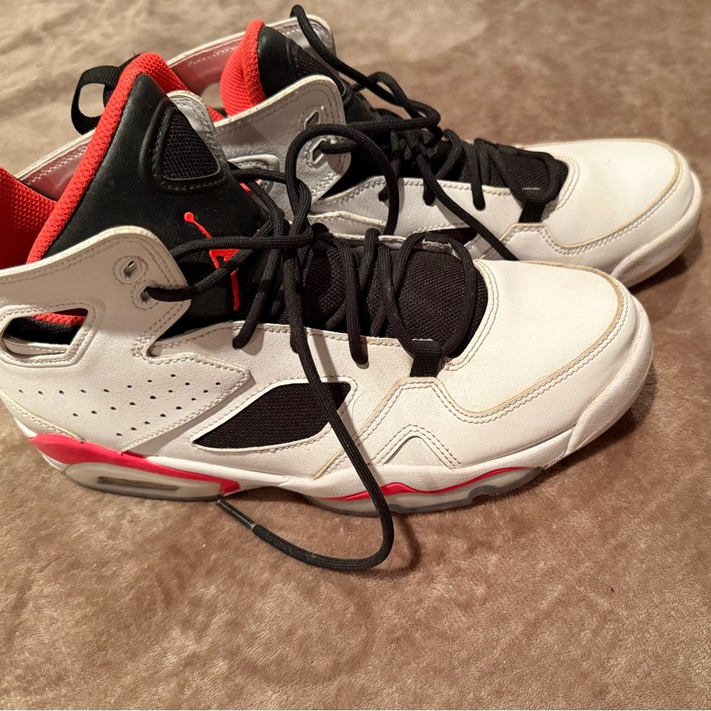 Nike Air Jordan White and Red Sneakers